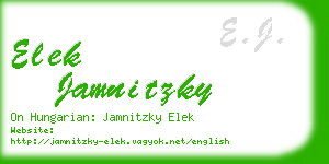 elek jamnitzky business card